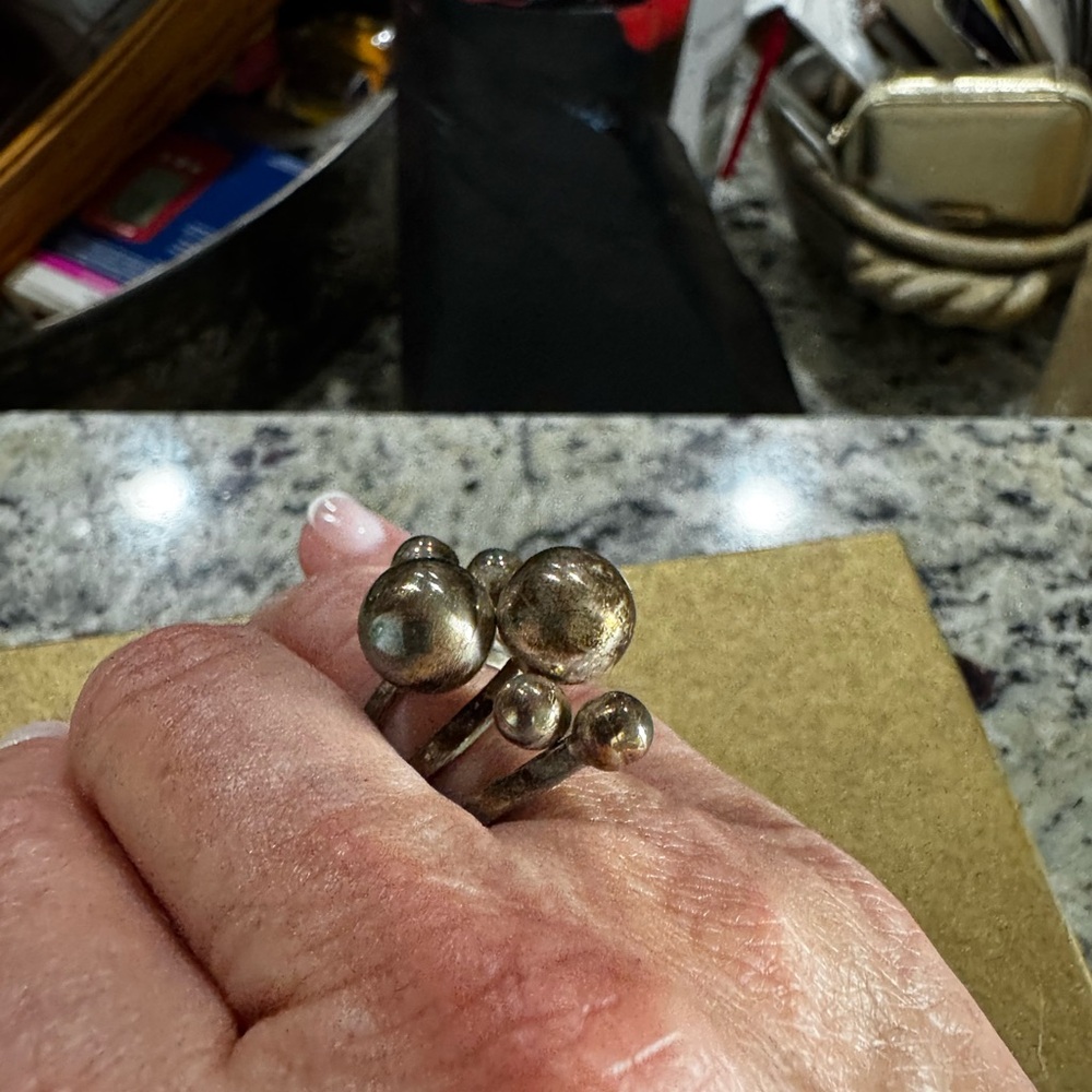 Unique Sterling Silver Bubble Ring - image 1